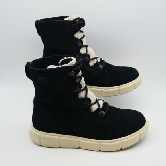 NEW Sorel Explorer III Joan Women's 9.5 Insulated WP Boots Black Chalk OPEN BOX - Picture 7 of 10